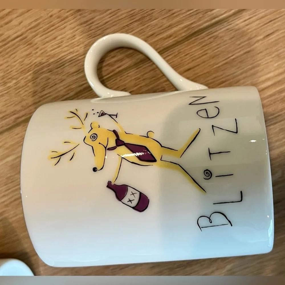 Pottery Barn Set of Reindeer Themed Mugs